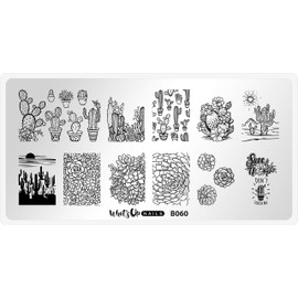 Whats Up Nails - B060 Deserted Succulent Stamping Plate for Nail Art Design