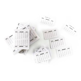 Pack of 26 Mini 2025 White Calendar Tabs Month to View Tear off Pads - Ideal for Personal Organisers Workplace, School Classroom or Home Office and all other Personal and Business uses