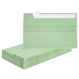Mulbozy 50 Pcs #10 Business Envelopes, Self Seal Standard Envelopes, Windowless Business Mailing Envelopes for Office Checks Letters Invoices Statements Wedding, Size 4-1/8 x 9-1/2 inch (Sage Green)