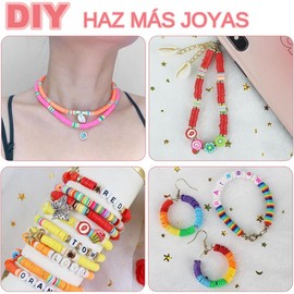 Triko Kit para Hacer Pulseras, 5100 Cuentas para Hacer Pulseras, Bisutería para Hacer Pulseras, de Arcilla Polimérica, Dijes y Accesorios para Bisutería, Ideal para Joyas de Amistad y Manualidades.