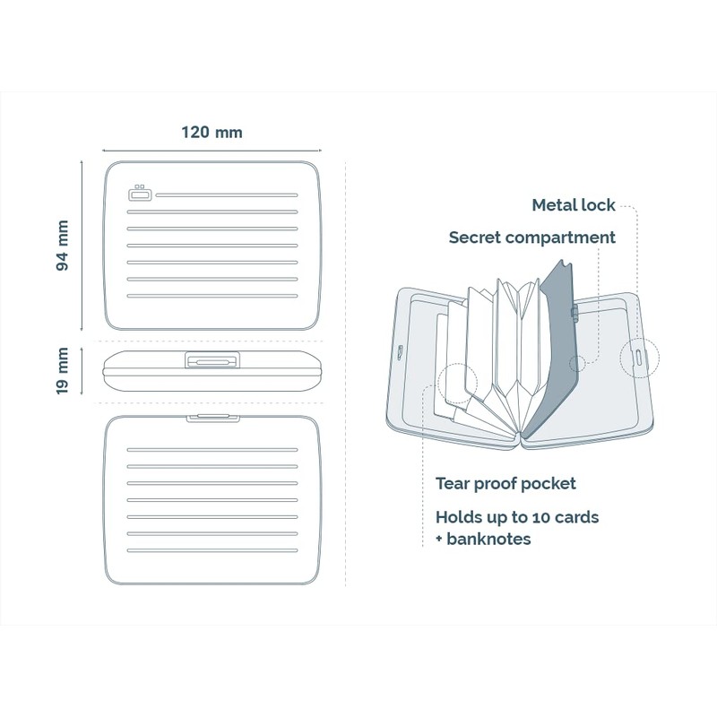 OGON Aluminium Wallet Smart case V2L Extra Capacity with Hidden