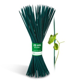 Novatool 200 x grit sticks, 25 cm x 3.0 mm, green, plant sticks, trellis, bamboo rod, bamboo rod, plant stakes, plant stakes