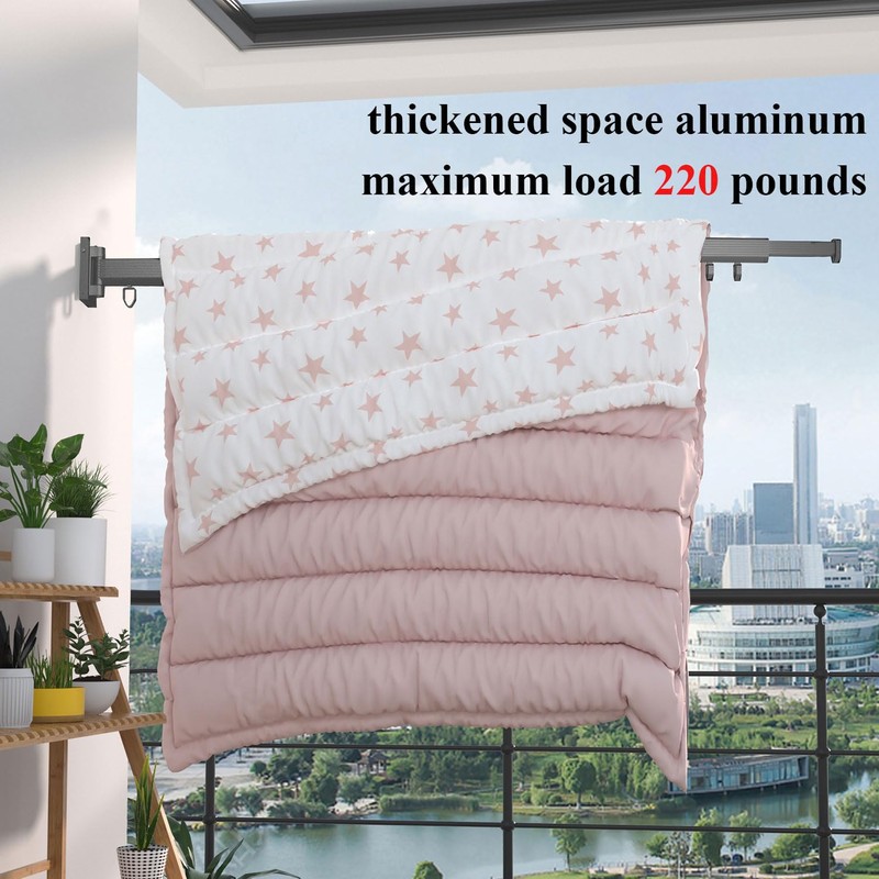 KLEVERISE Retractable Clothes Drying Rack, Wall Mounted Foldable Laundry Clothes