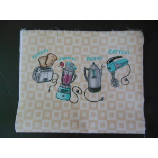 3 gift bag panels, "NIFTY FIFTIES", cotton blend, 18.5"x11", NEW