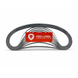 Red Label Abrasives 3/4 X 20 1/2 Inch 36 Grit Zirconia Air File Sanding Belts, 10 Pack