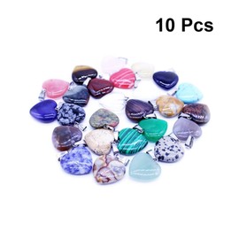 OHPHCALL Natural Stone Heart Pendants Necklace Accessories Jewelry Crafting Set
