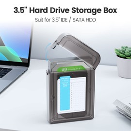 ORICO Portable Hard Drive case, 3.5 Inches HDD/SSD Portable Storage Box with Exclusive Note, Anti-Static, Shock- Proof, Moisture-Proof & Dust-Proof -1 Pack