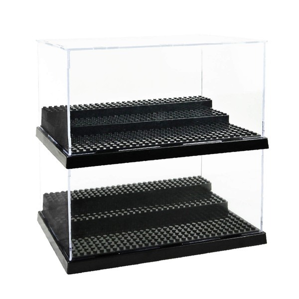 AELS 3-Level Acrylic Display Case, Set of 2, Dustproof Showcase