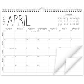 GuassLee GuassLee 2025 Wall Calendar - 12 Monthly Calendar from Apr. 2025 to Mar. 2026, 14" x 11" 2025-2026 Hanging Calendar with Spiral Binding, Week Numbers for School Home Office Planning & Organizing