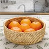 IGNPION Round Rattan Woven Fruit Basket Bread Serving Baskets Snack