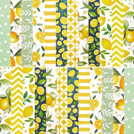 RAORAOYUE 24 Sheets Scrapbook Paper Pad, 6"×6”Fruit Decorative Craft Cardstock, Cute Lemons Pattern Paper for DIY Card Making Photo Album Journal Decor