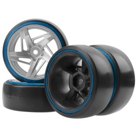 ShareGoo 4PCS/Set Hard Plastic 1/10 RC Drift Car Tires 12mm Hex Hard Tyre Compatible with Traxxas HSP Tamiya HPI Kyosho 1/10 RC On-Road Drifting Drift Car