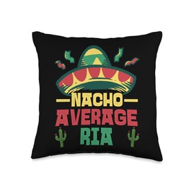 Not Your Ordinary Name. Nacho Average Ria Throw Pillow, 16x16, Multicolor