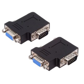 chenyang 2 Pack VGA Anschlüsse, VGA SVGA D-Sub HDB15Pin 90 Grad links/rechts abgewinkelter Gender Changer Video Graphics Array-Anschlussadapter für Monitor/Projektor/Grafik