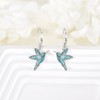 DAYLINLOVE Animal Earrings 925 Sterling Silver Hummingbird/Phoenix Earrings Turquoise Jewellery