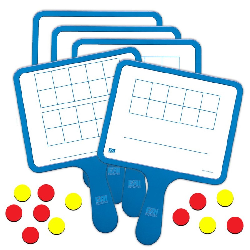 EAI Education Magnetic Ten Frame Dry-Erase Paddles: Set of 5