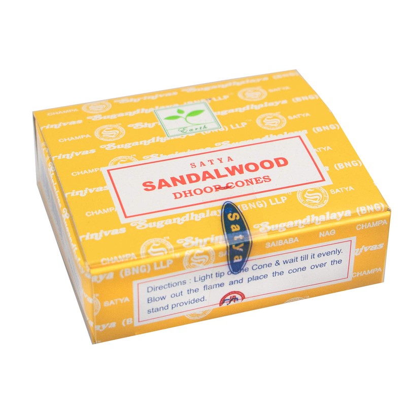 Satya Sandalwood Incense Dhoop Cones 12 Cones = 12 Packs