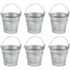 Juvale Mini Galvanized Metal Tins & Metal Pails - 6-Pack,