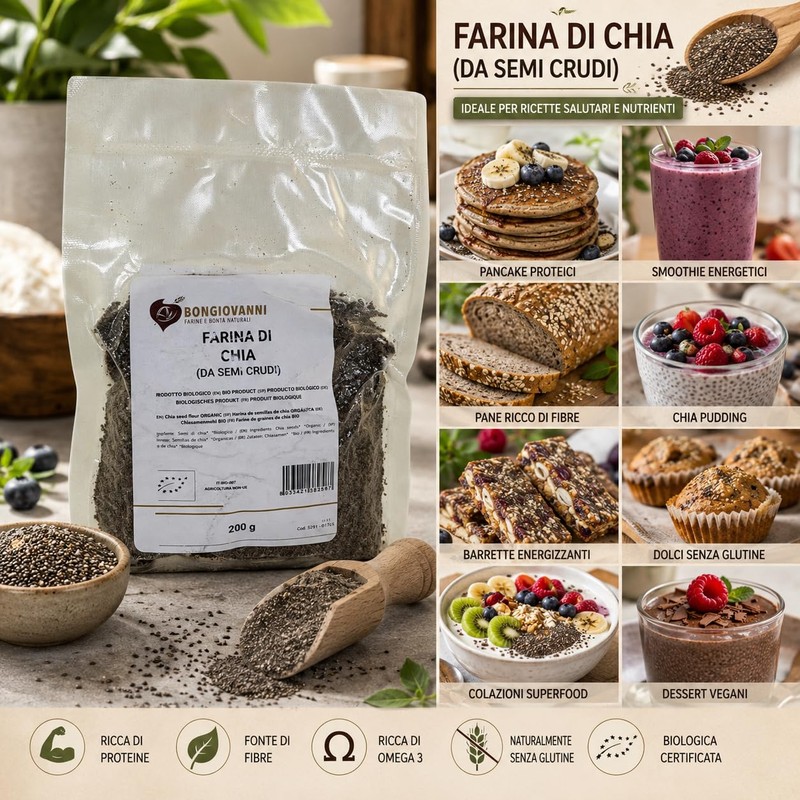 BONGIOVANNI FARINE E BONTA' NATURALI Farina Di Semi Di Chia