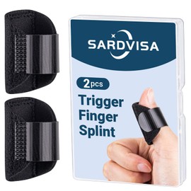 SARDVISA Trigger Finger Splint, 2 Pcs Single Strap Knuckle Immobilization Support Brace Fits for Thumb and Pinky Finger Pain, Finger Straightener for Arthritis, Mallet, Injury and Sprain