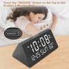 DreamSky Digital Alarm Clocks for Bedrooms - Wooden Desk Clock