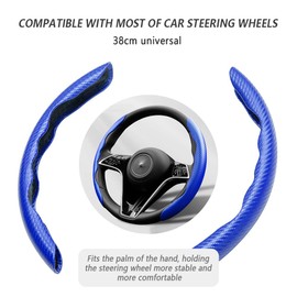 Carbon Fiber Steering Wheel Cover,Men's and Women's Safe and Non Slip Car Accessory,38cm Universal Auto Car Steering Wheel Cover,Steering Accessories for Car,Great Gifts (Blue)
