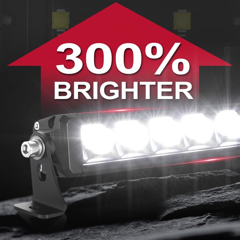 OFFROADTOWN 8 inch 120W LED Light Bar Single Row LED