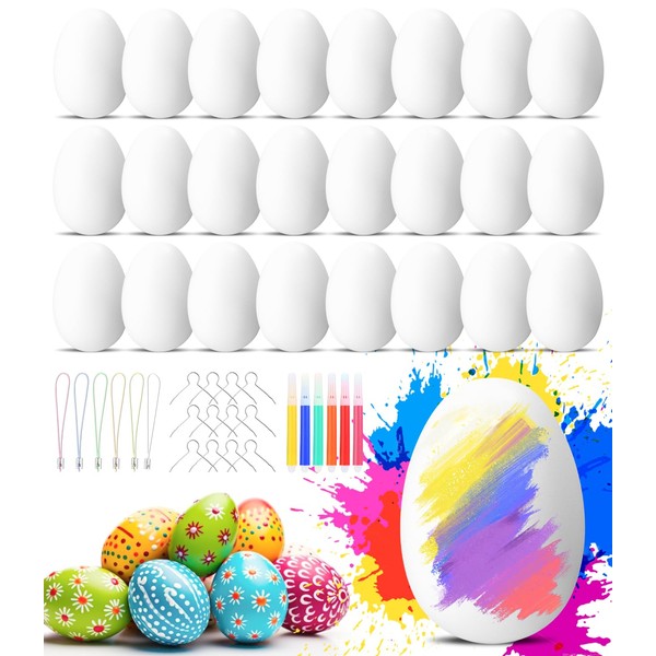 Plastic Easter Eggs, Pack of 25 Easter Eggs for Hanging,