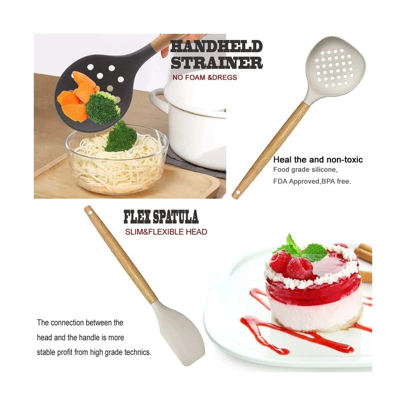 BESTZMWK Kitchen Utensils Set- 35 PCs Cooking Utensils with Grater,Tongs,