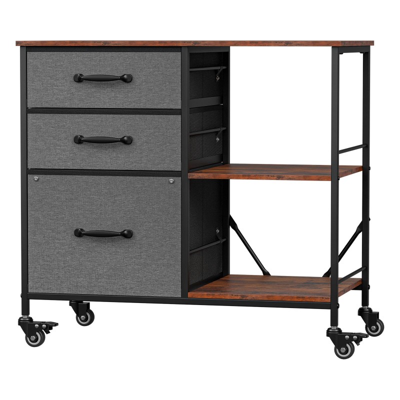 SEGAWE File Cabinet Rolling Printer Stand w/ Open Shelf Lateral