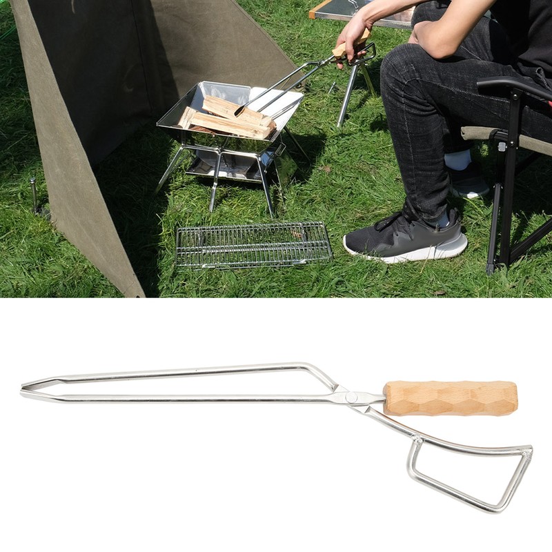 Fire Pit Tongs Heavy Duty Stainless Steel Lengthen Widen Thicken