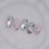 Silver bling handmade nail tips |Silver Magnet Full Parts Nail