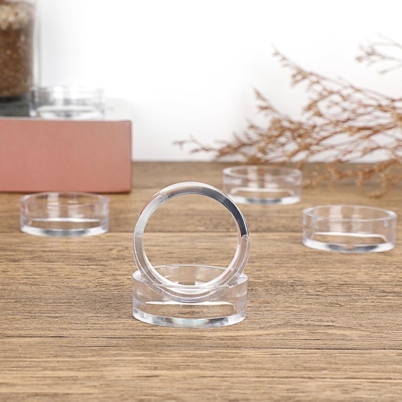 BTSKY 12Pcs 45mm Transparent Sphere Round Stands Baseball Holders -