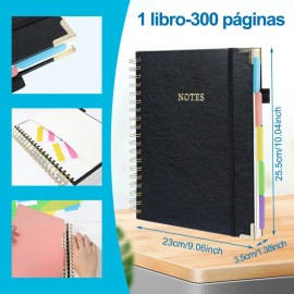 espiral Libreta Universitaria Cuaderno Profesional skybook pack libretas escolares papeleria regalo cuaderno aniversario novios Agenda Diaria Negro 30