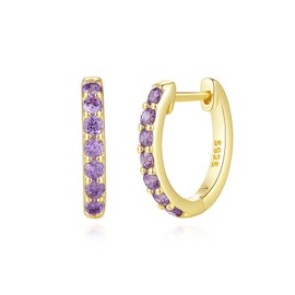 GAVU Women's Crystal Earrings Silver 925 Hoop Earrings with Zirconia Gold Earrings, Sterling Silver Cubic Zirconia, Cubic Zirconia