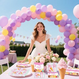 Eiscreme Partyzubehör Servietten Party Dessert Servietten für süße Eiscreme Themed Geburtstag BabyDusche Braut Dusche