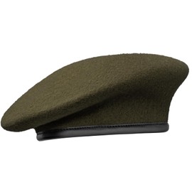 Gajaous British Military Berets with Leather Sweatband, Adjustbale Army Black Wool Beret