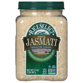 RiceSelect Jasmati Rice, Long-Grain Jasmine Rice, Premium Gluten Free Rice, Non-GMO, 32 Ounce Jar