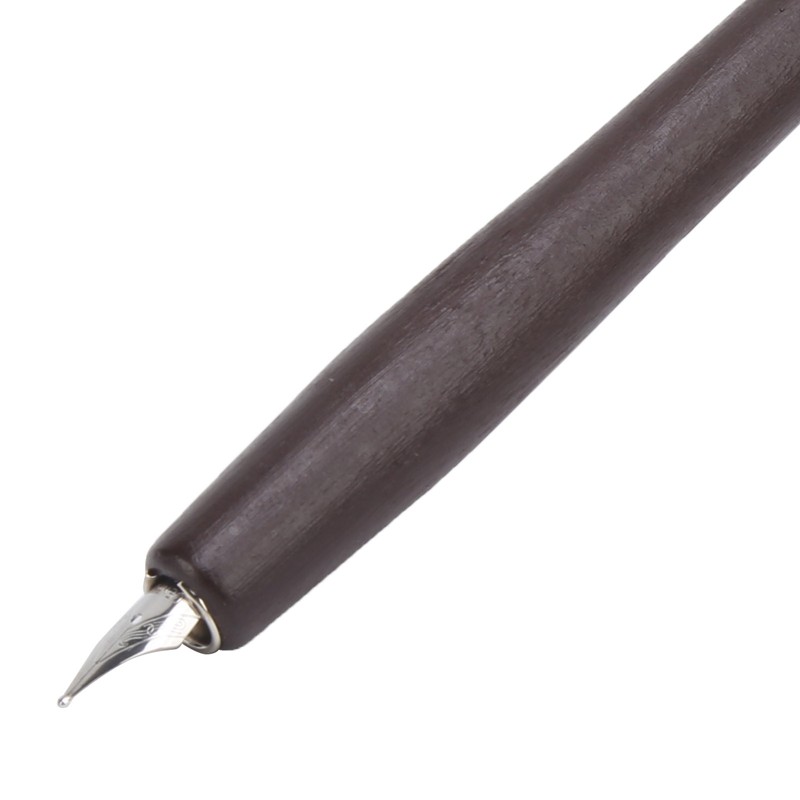 Dip Pen 4-Color Wood Pole Fountain Pen with Replaceable Nib