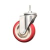 Heavy Duty Stem Caster Wheels Double Bearing PU Castors No