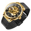 Dentily Mens Watches Classic Roman Numeral Mechanical Watch Hand-Wind Skeleton