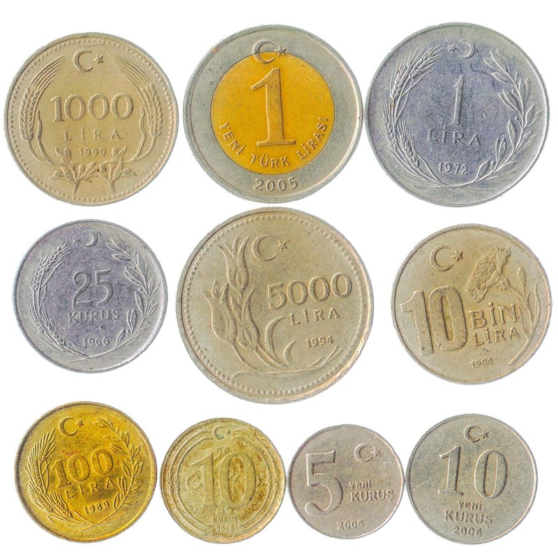 Turkey 10 Mixed Coins | Old Turkish Currency | Kurus