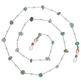 Qianyu Eyeglass Chain Eye Glasses Holders around Neck For Women Sunglasses Chain Stylish Mask Lanyard Natural Crystal Eyeglasses Strap Beaded Eye Glasses Strap Reading Glasses Holders