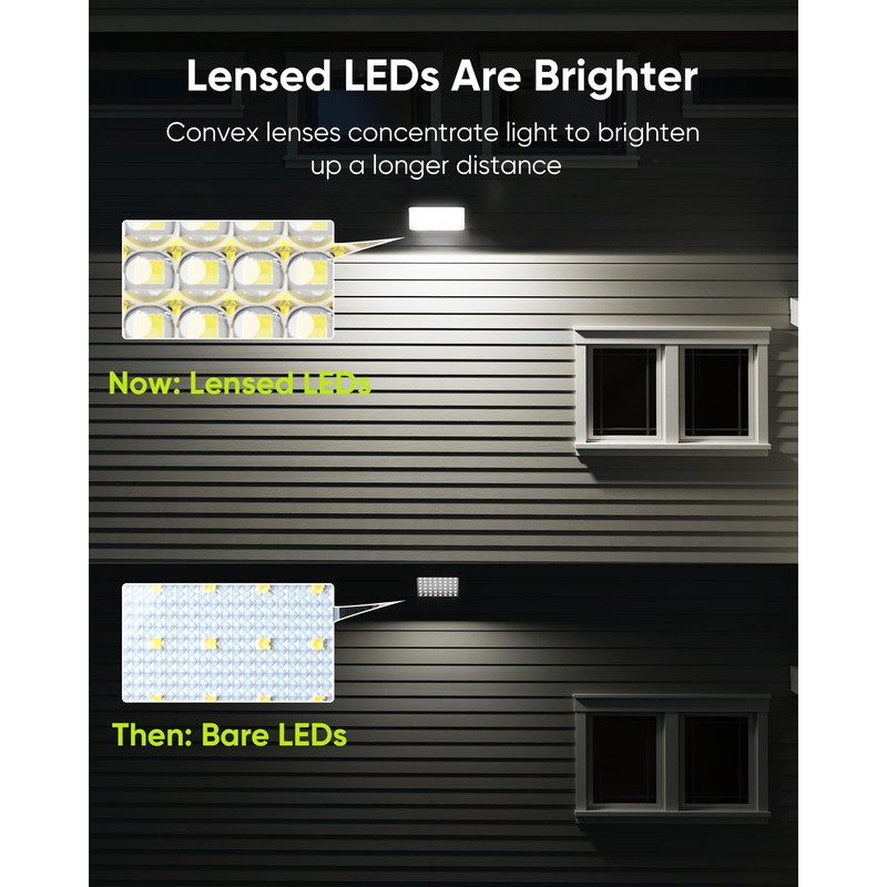 JACKYLED Solar Lights Outdoor 299 LED 1000 Lumens Bright Solar