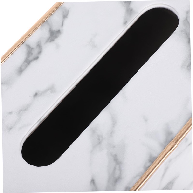 WOONEKY Luxury Marble Pattern Tissue Holder Modern Napkin Organizer for
