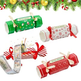 Wnzdp 4PCS Christma Surprise Money Pull Pouch Candy, DIY Pull Out Money Gift Box, Christma Boxes for Gifts Presents Home Holiday Party Decor