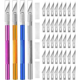 4PCS Exacto Knife, Hobby Knife Craft Knifes with 40PCS Spare Exacto Knife Blades(#11), Profession Exacto Knives Precision Knife for Crafting, Arts, Modeling, Scrapbooking, Stencil