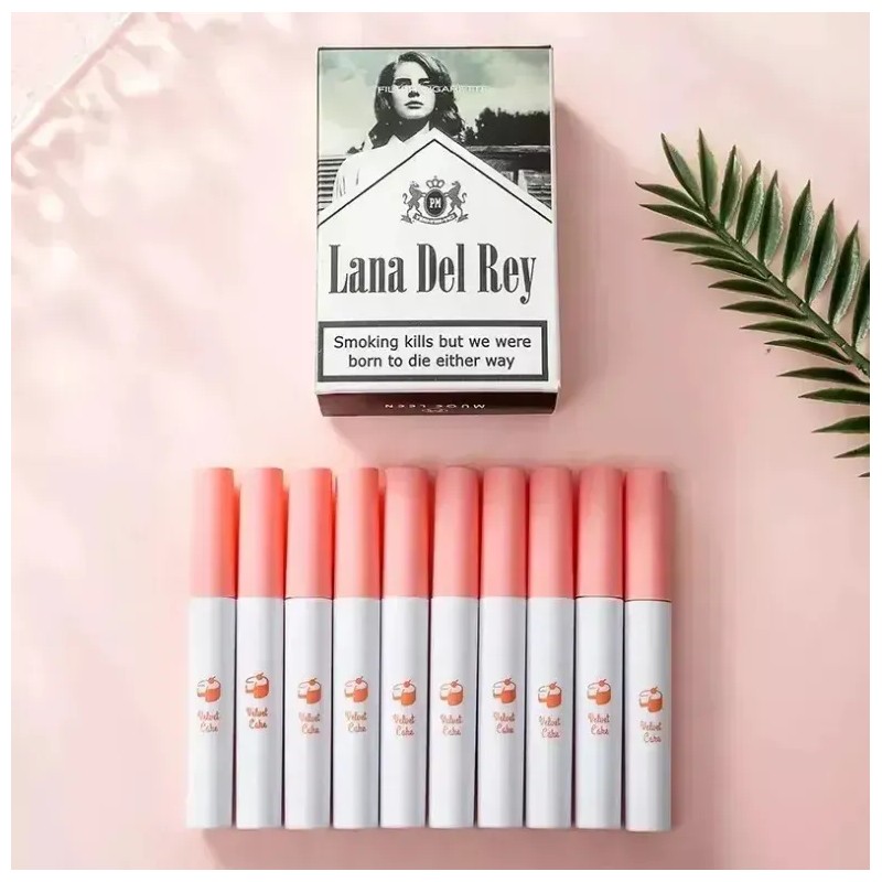 10 Cajas De Cigarrillos Neatlifa Con Lápiz Labial Mate Color