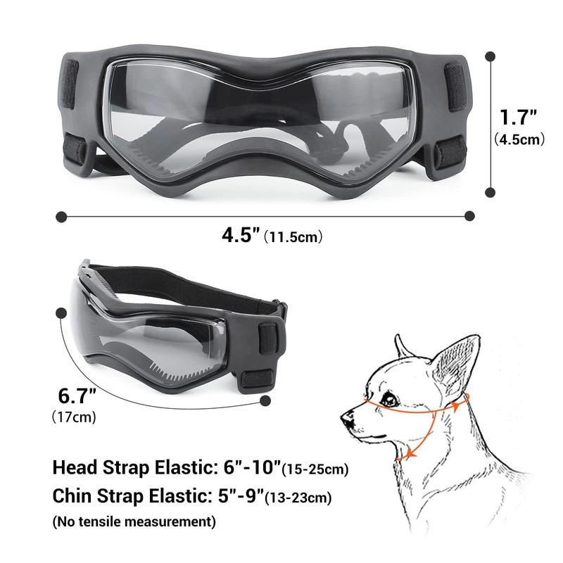 PETLESO Small Breed Dog Goggles, Sunglasses with UV Protection for