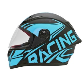 Fashion Kids Motorcycle Helmets Teen Motor-Bike Scooter Biker BMX Four Wheels Full Face Helmets Boys Girls DOT Approved (Blue Large)
